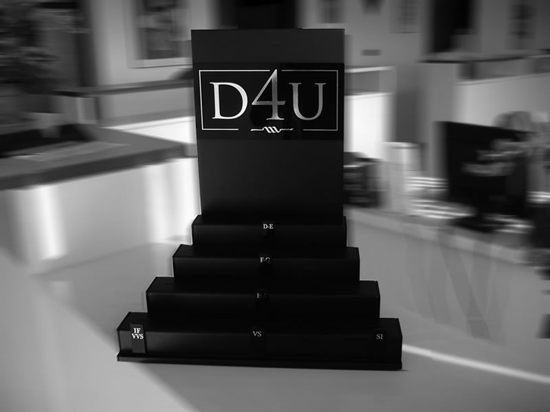 Espositore durevole da banco per diamanti in legno